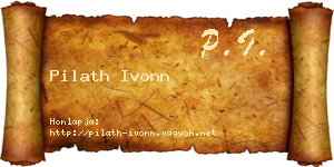 Pilath Ivonn névjegykártya